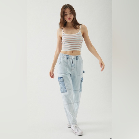 Pacsun Light Blue Utility Cargo Pants - Picture 3 of 5